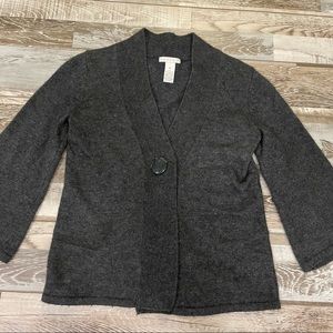 Tweeds Charcoal Gray Knit One Button Cardigan Sweater 
Size XSmall